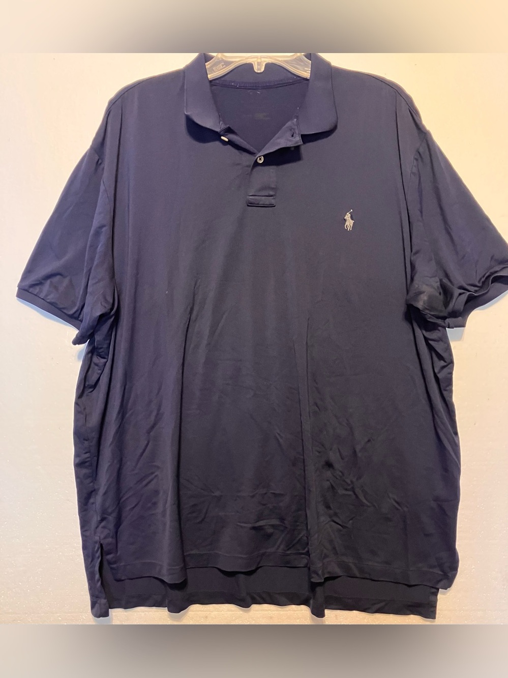 Polo by Ralph Lauren 2XL Men's Dark Navy Polo Shirt with Gray Embroidered Pony